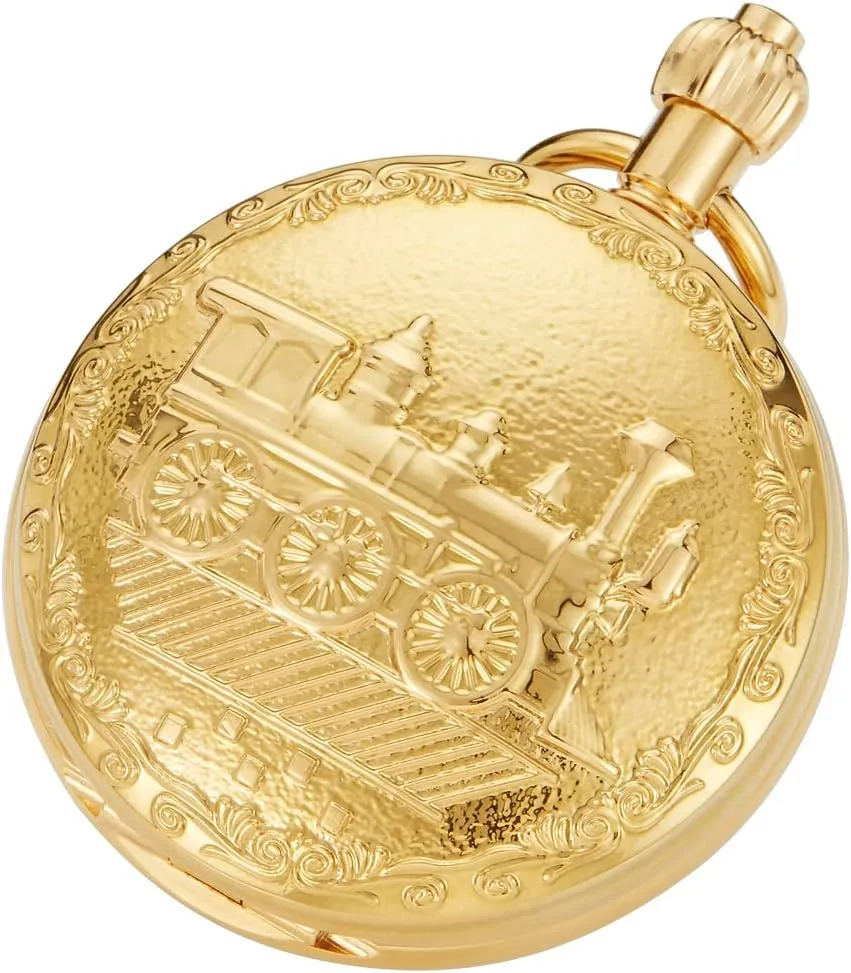Copper Pocket Watch Steampunk Mechanical London Hand Wind Mens Watches with Chains & Boxs