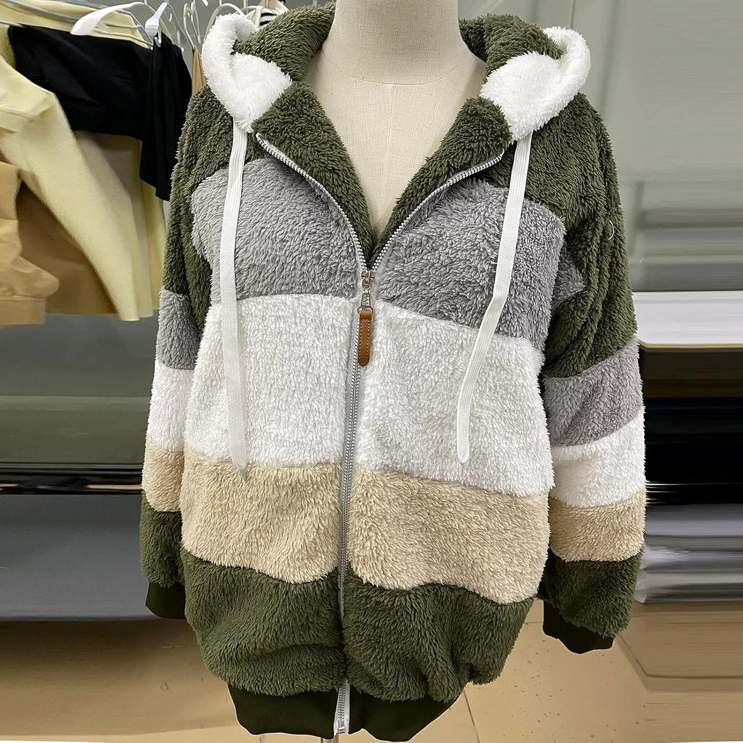 COTECRAM Winter Coats for Women Fashion Plus Size Sharpa Jacket Fleece Warm Hoodie Outwear Plush Sweatshirt Thick Fuzzy Tops