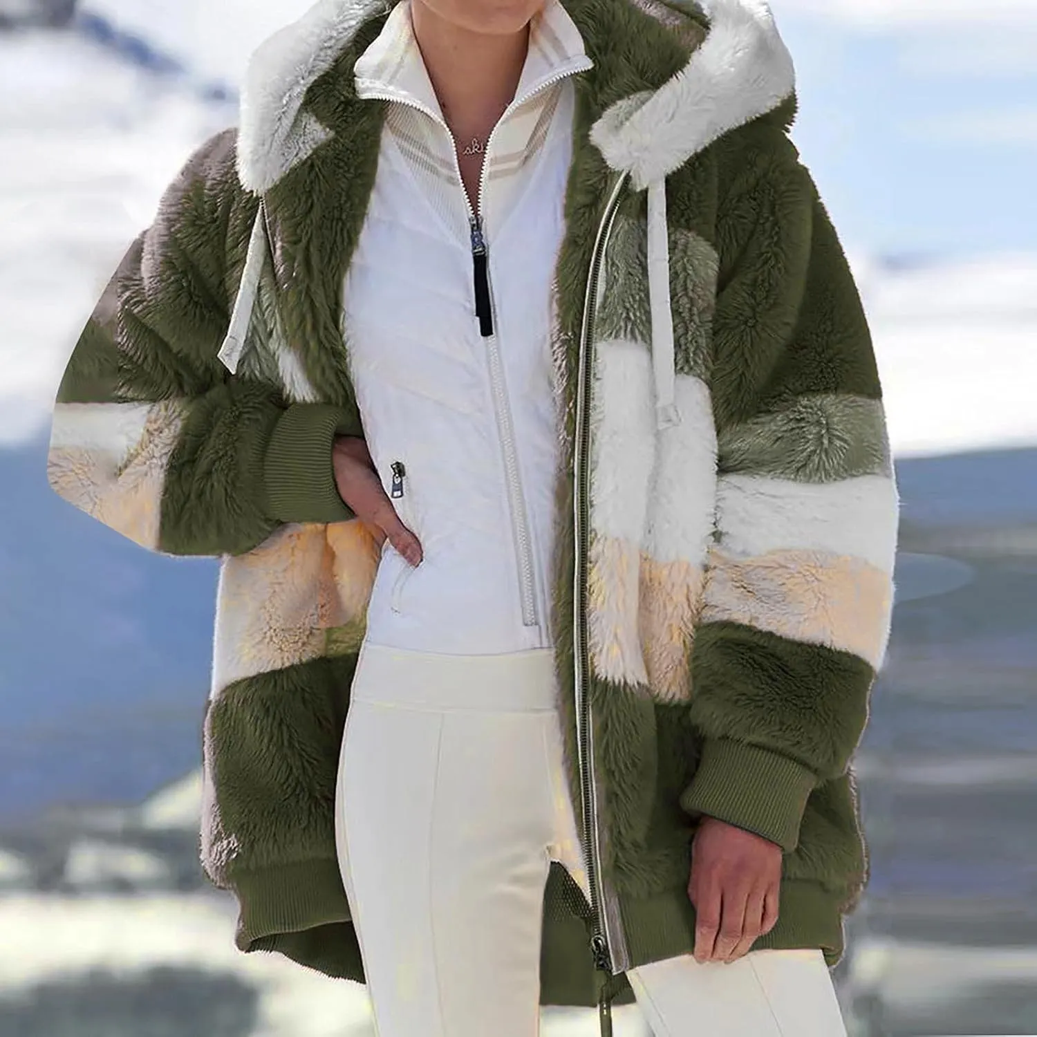 COTECRAM Winter Coats for Women Fashion Plus Size Sharpa Jacket Fleece Warm Hoodie Outwear Plush Sweatshirt Thick Fuzzy Tops