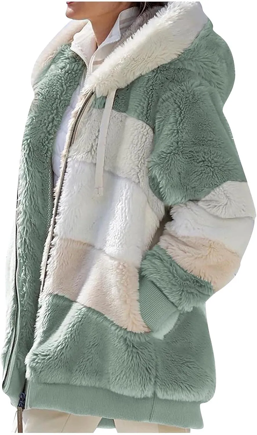 COTECRAM Winter Coats for Women Fashion Plus Size Sharpa Jacket Fleece Warm Hoodie Outwear Plush Sweatshirt Thick Fuzzy Tops