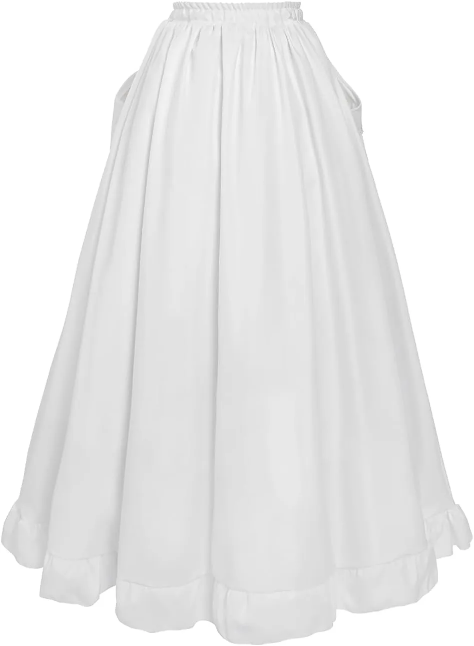 CR ROLECOS Womens Renaissance Skirt Victorian High Waist Peasant Double Layers Long Skirt