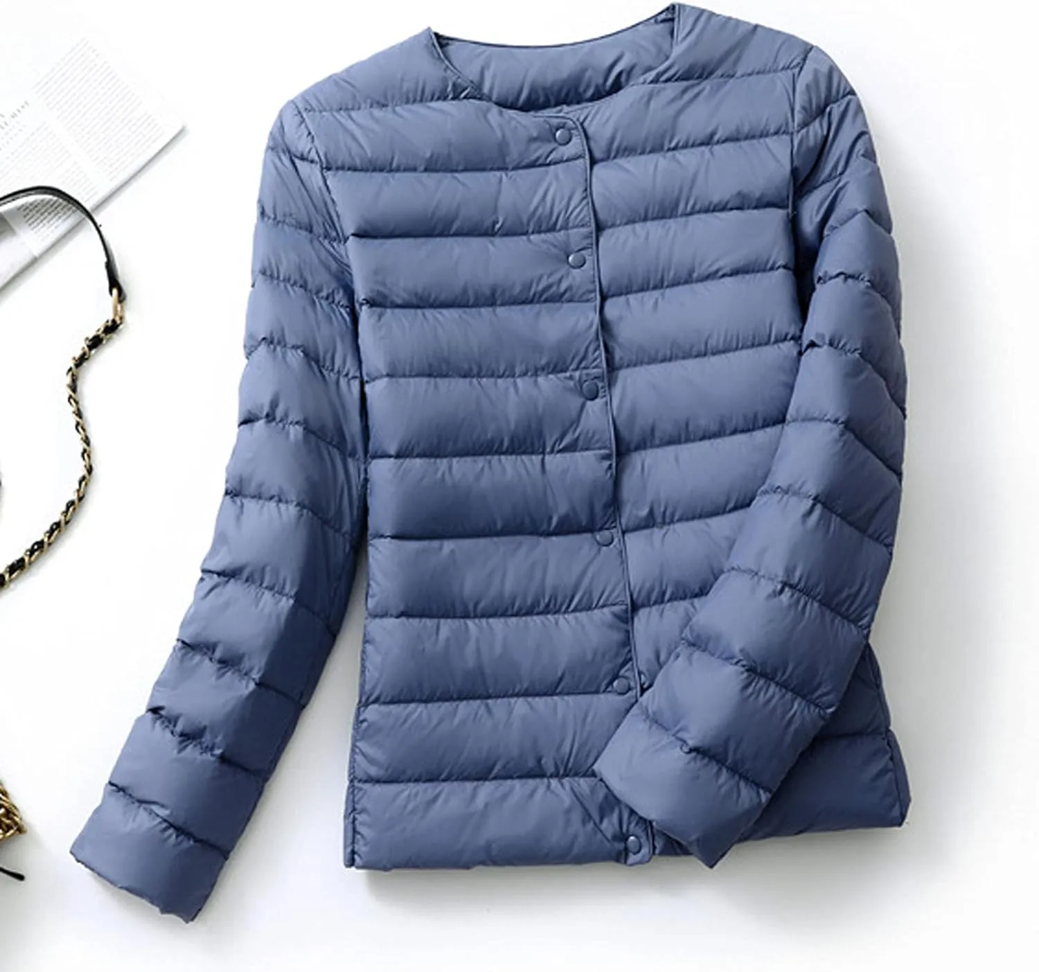 Cropped Puffer Jacket,Women's Winter Lightweight Slim Fit Long Sleeve Down Shacket Coat Baggy Short Trench Outwear