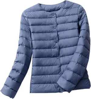 Cropped Puffer Jacket,Women's Winter Lightweight Slim Fit Long Sleeve Down Shacket Coat Baggy Short Trench Outwear