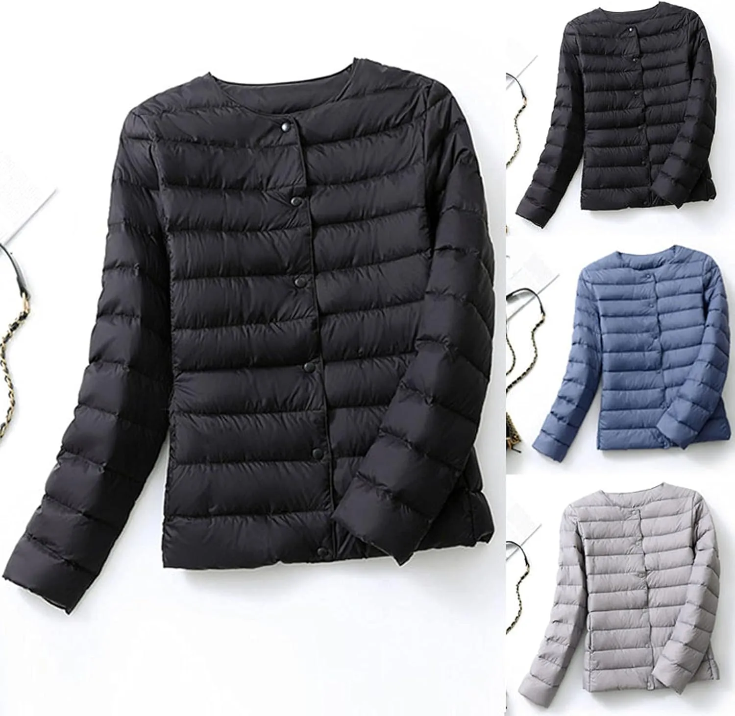 Cropped Puffer Jacket,Women's Winter Lightweight Slim Fit Long Sleeve Down Shacket Coat Baggy Short Trench Outwear