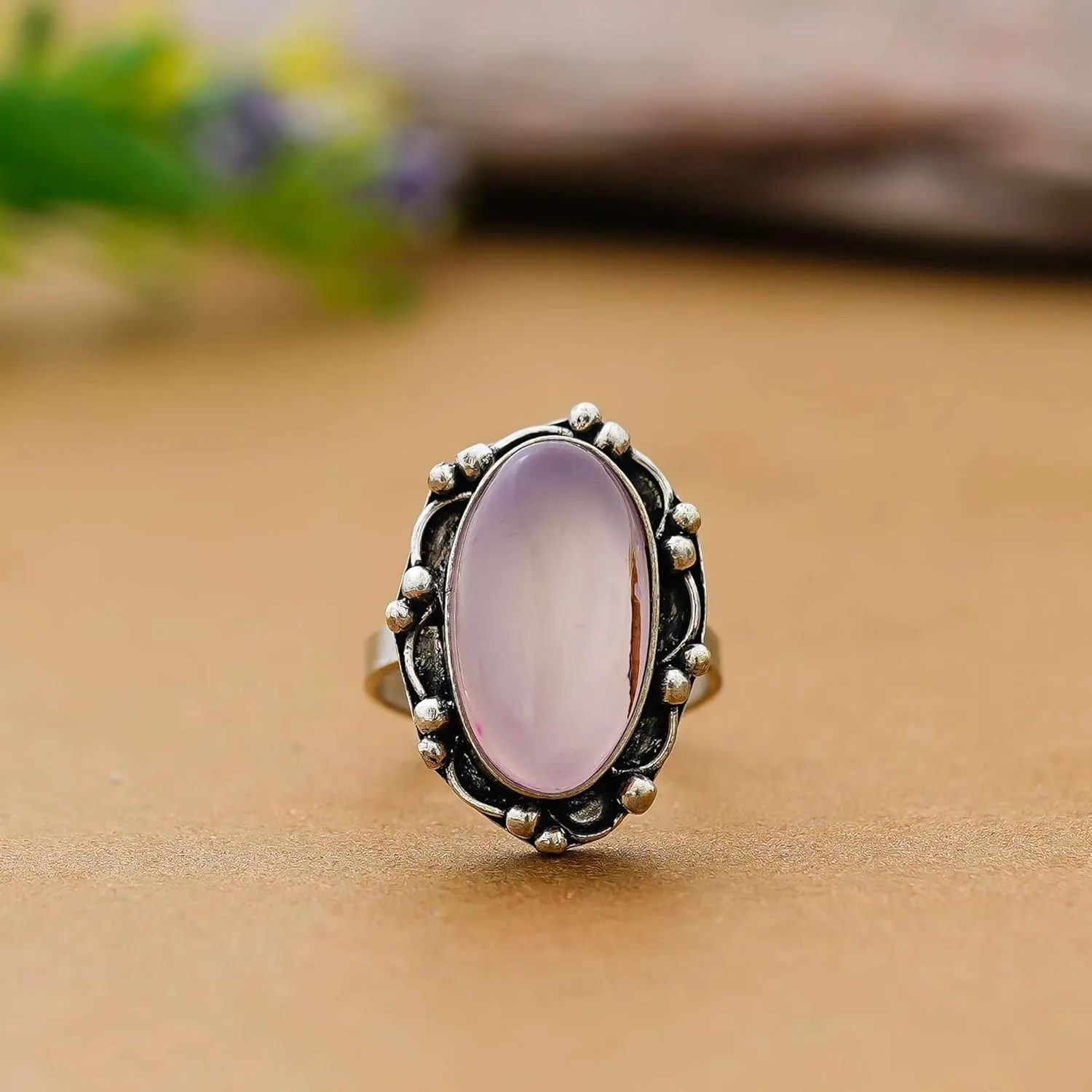Crystal Products Natural Certified Ring Set for Women,Vintage Joint Knuckle Stackable Rings Oval Gemstone Ring