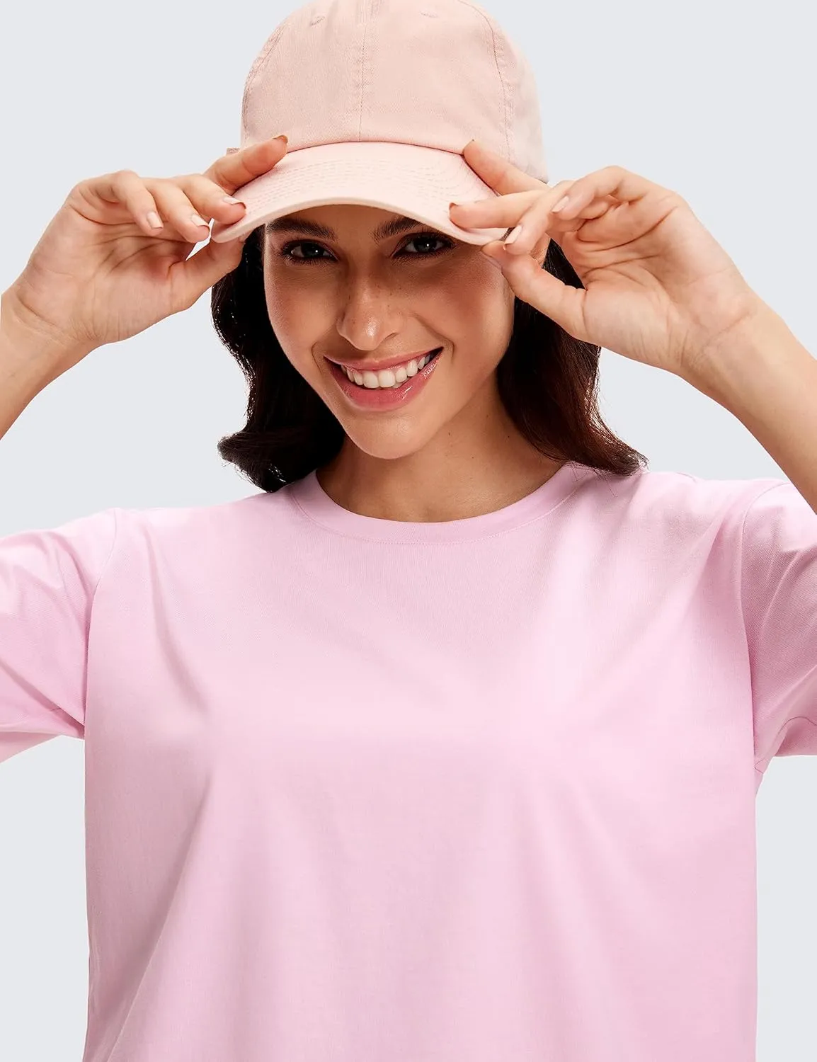 CRZ YOGA Womens Loose Fit Cotton Polyester Short Sleeve Shirts Crop Tops Casual Workout T-Shirts
