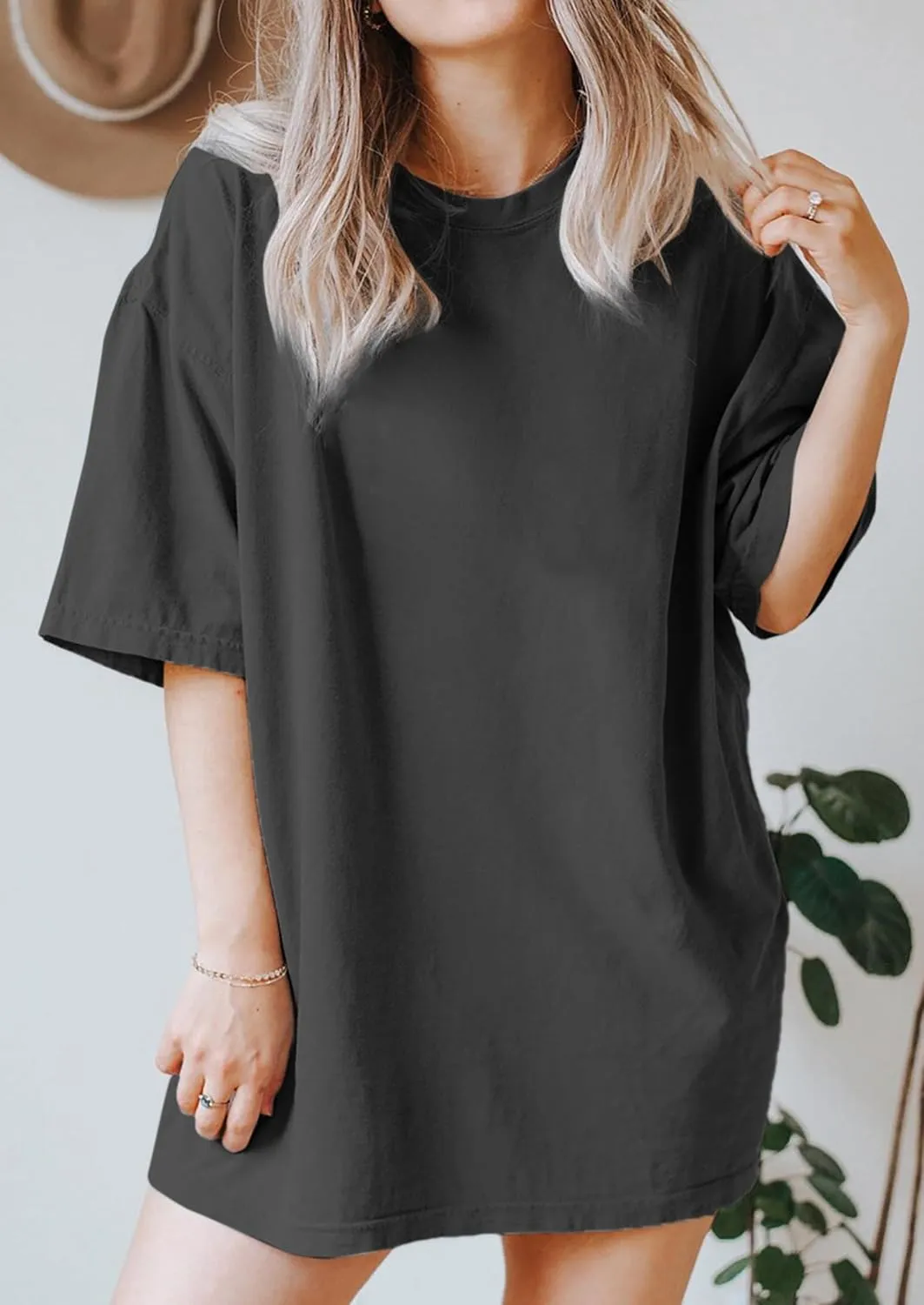 CSDAJIO Half Sleeve Loose Graphic Tees for Women Short Sleeve Oversized T Shirt Casual Baggy Workout Gym Top