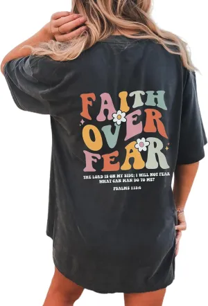 CSDAJIO Half Sleeve Loose Graphic Tees for Women Short Sleeve Oversized T Shirt Casual Baggy Workout Gym Top