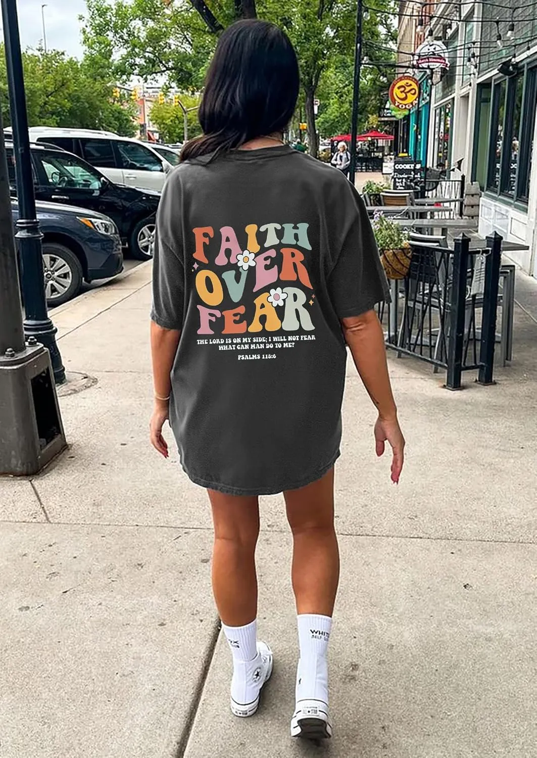 CSDAJIO Half Sleeve Loose Graphic Tees for Women Short Sleeve Oversized T Shirt Casual Baggy Workout Gym Top