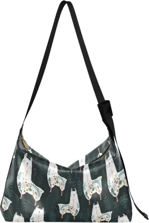 Cute Floral Llamas Creative Ladies Leather Purses Hobo Cross Body Men Bag Animal Print Shoulder Handbags Purse