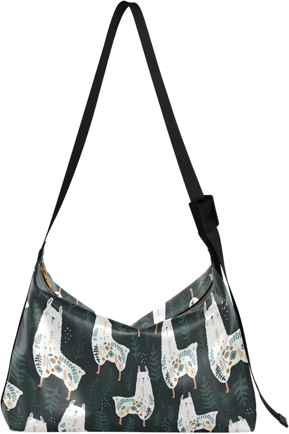 Cute Floral Llamas Tree Alpaca Soft PU Leather Hobo Bags Large Men Purses Fashion Animal Print Womens Hobo Handbags