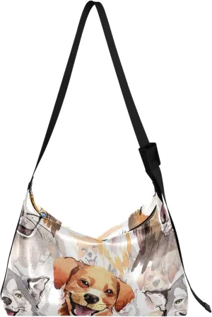 Cute Husky Hobo Leather Purses for Women Large Purse Crossbody Luxury Animal Print Women Shoulder Purse