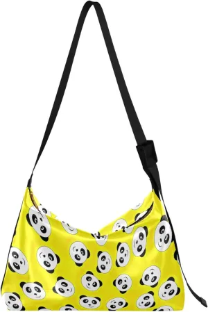 Cute Panda Ladies Leather Purses Hobo Large Purse Crossbody Graphic Animal Print Women Hobo Handbags