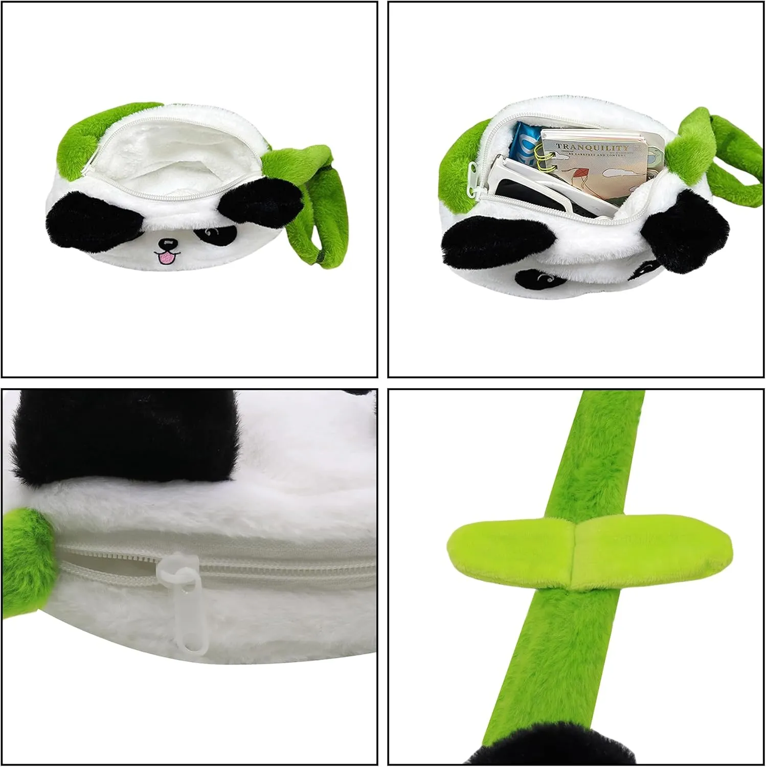 Cute Panda Plush Crossbody Purse Small Fluffy Satchel Shoulder Messenger Bag Animal Handbag Purse for Women Girls,B#