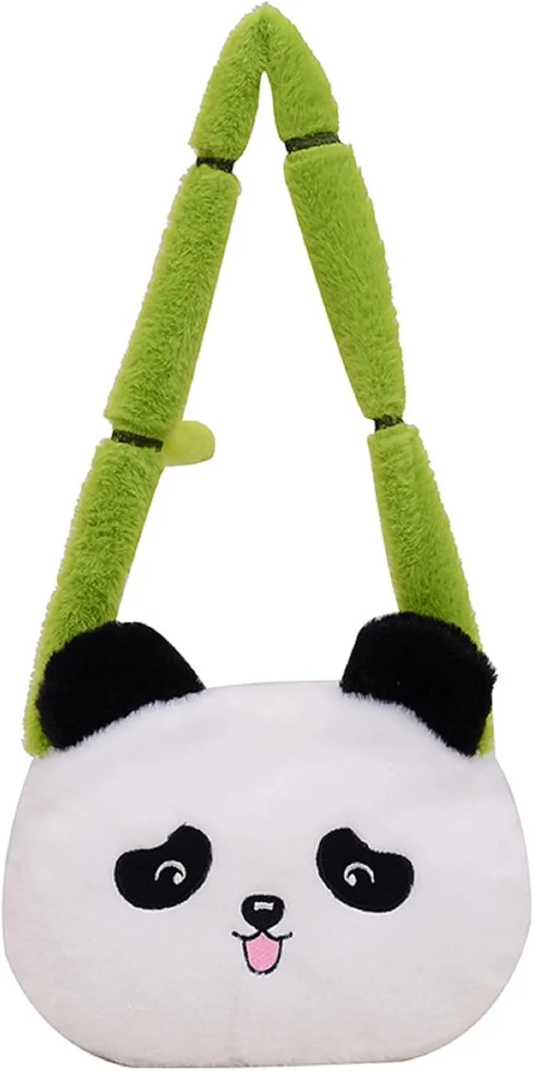 Cute Panda Plush Crossbody Purse Small Fluffy Satchel Shoulder Messenger Bag Animal Handbag Purse for Women Girls,B#