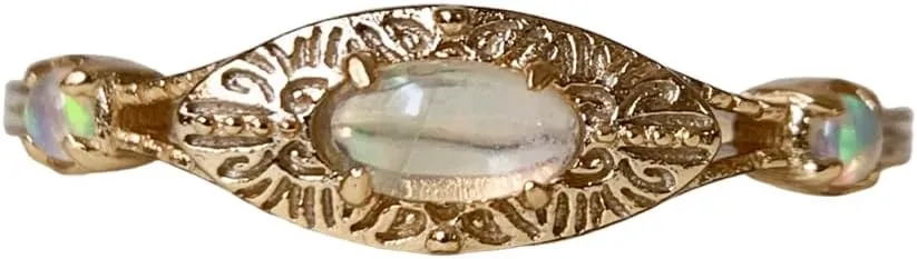 Dainty Promise Rings for Women Gold Silver Gemstone Stackable Ring Simple Three Stones Gem Engagement Wedding Vintage Jewelry
