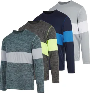 DARESAY 4-Pack: Mens Long Sleeve Tee Shirts, Long Sleeve Shirts for Men Pack of 4, Dri Fit Shirts for Men