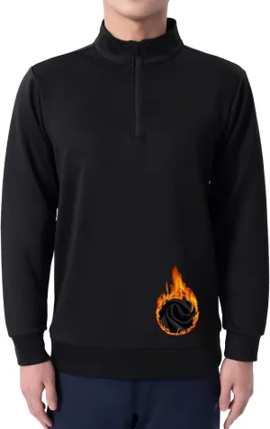 DEVOROPA Boys 1/4 Zip Pullover Jacket Fleece Lined Long Sleeve Kids Running Workout Tops Water Resistant Golf Thermal Shirts