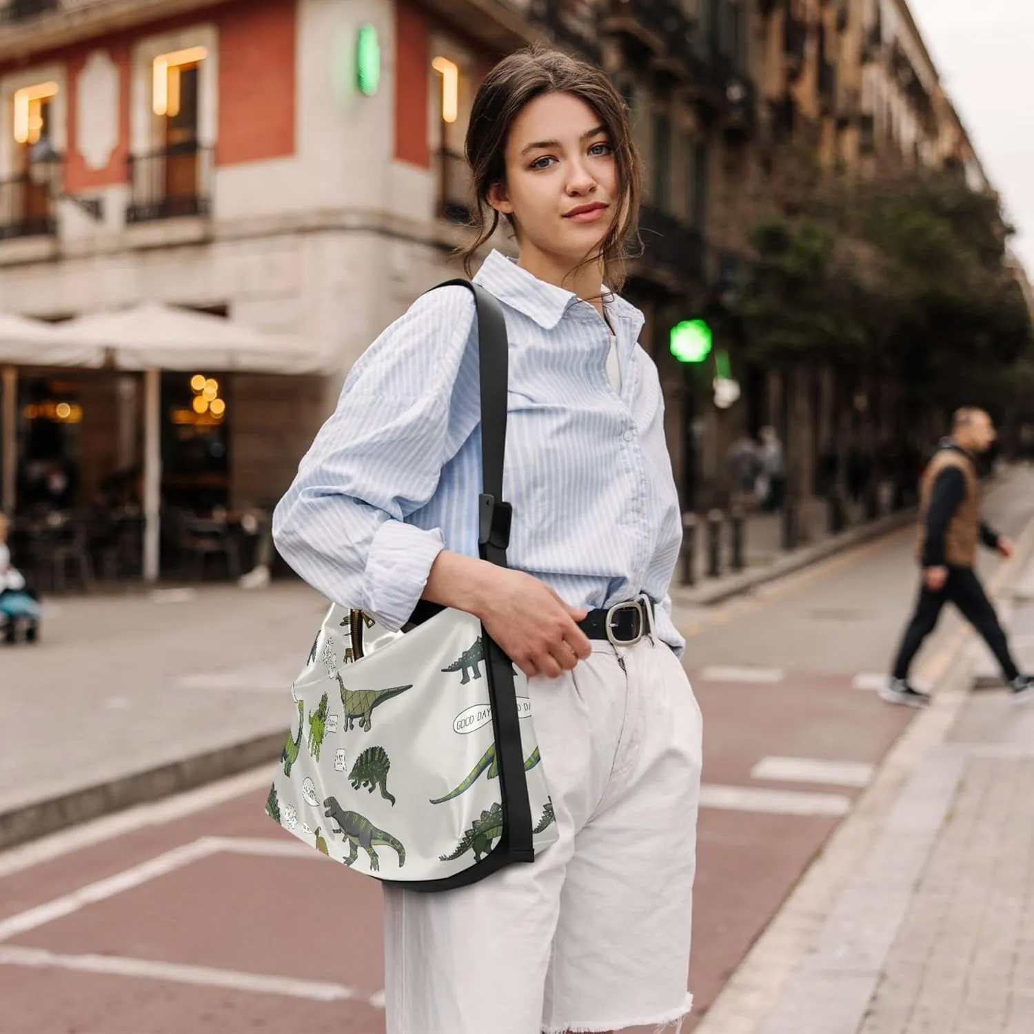 Dinosaurs Tropical Green Leather Hobo Bags for Women Cross Body Men Bag Art Animal Print Ladies Hobo Handbags