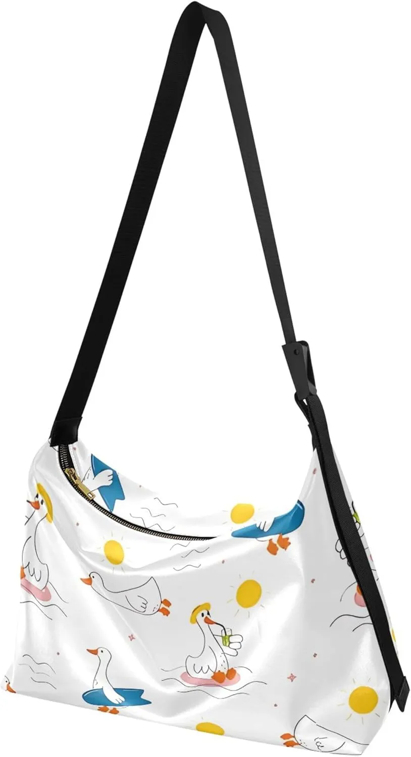 Dinosaurs Tropical Green Leather Hobo Bags for Women Cross Body Men Bag Art Animal Print Ladies Hobo Handbags