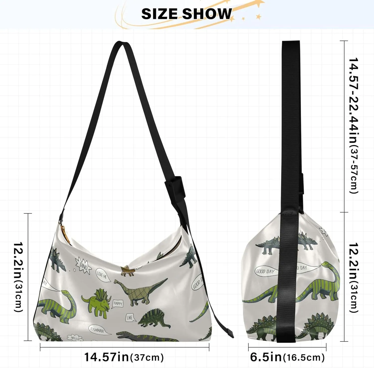 Dinosaurs Tropical Green Leather Hobo Bags for Women Cross Body Men Bag Art Animal Print Ladies Hobo Handbags