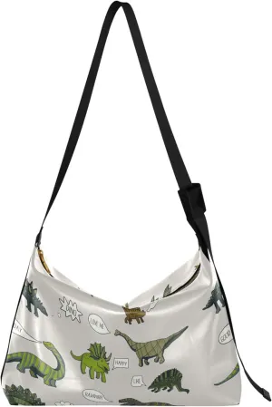 Dinosaurs Tropical Green Leather Hobo Bags for Women Cross Body Men Bag Art Animal Print Ladies Hobo Handbags