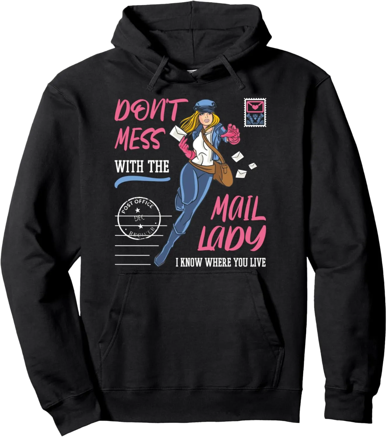 Don't Mess with the Mail Lady retro Design for Postal Worker Pullover Hoodie