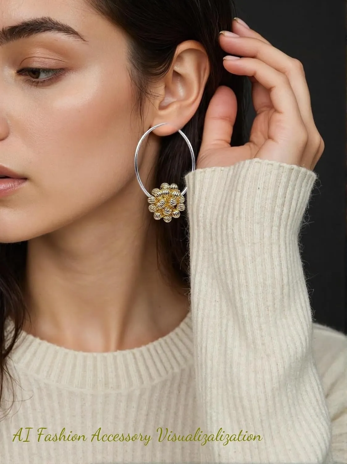 Dual-Tone Minimalist Hoop Earrings | Modern French Wire Design | 925 Silver Hypoallergenic Jewelry