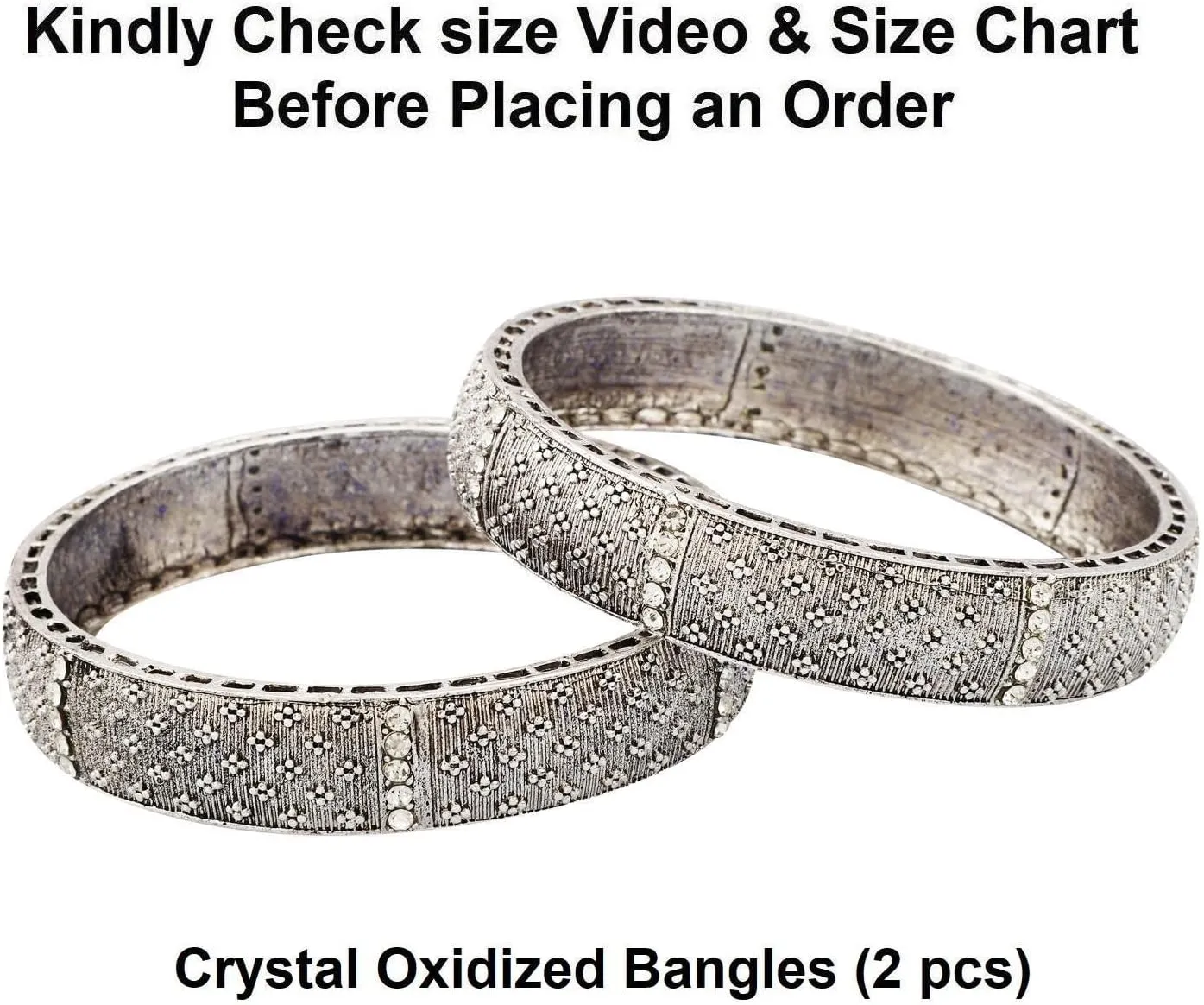 Efulgenz Indian Oxidized Bangle Bracelet Set for Women Boho Bangle Set Indian Oxidized Jewelry Antique Bangle Set Crystal Bangles Fashion Statement Jewelry for Women