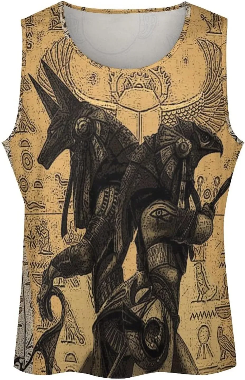 Egypt Anubis Tank Top Sleeveless T Shirt Athletic Muscle Shirts Gym Workout Yoga Tank for Men