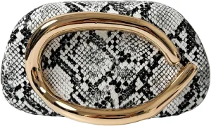 Elegant Evening Clutch Bag Vintage Handbag Chain Cross Body Metallic Handle Mini Purse Snake Floral Party Formal Gala Wedding