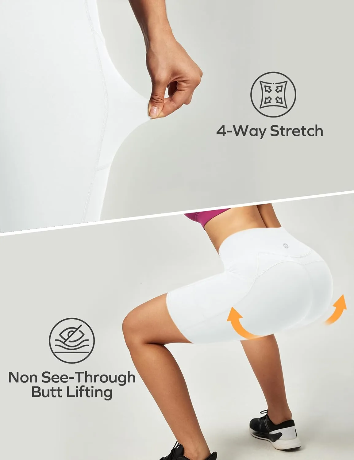 Ewedoos Biker Shorts Women Tummy Control Workout Shorts with 3 Pockets High Waisted Compression Gym Running Yoga Shorts Women