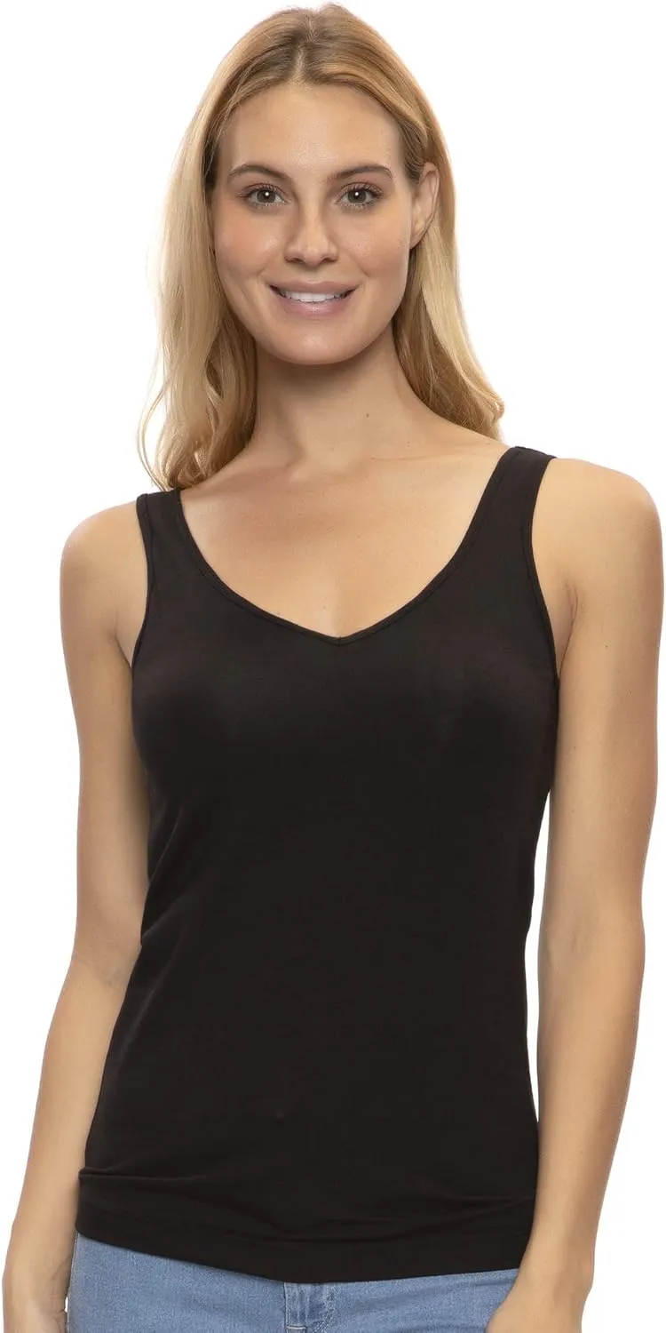 Felina Reversible Cotton Womens Tank Top | 4-Pack