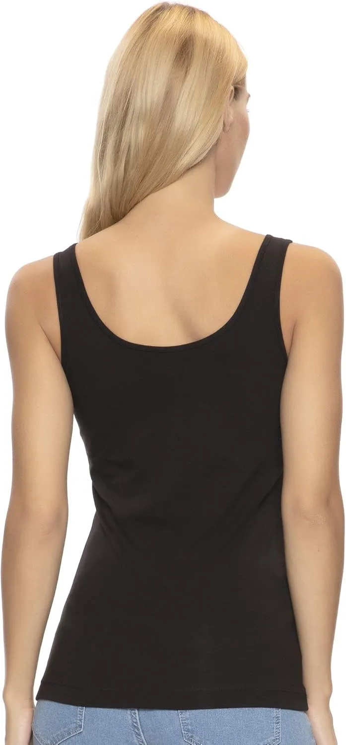 Felina Reversible Cotton Womens Tank Top | 4-Pack