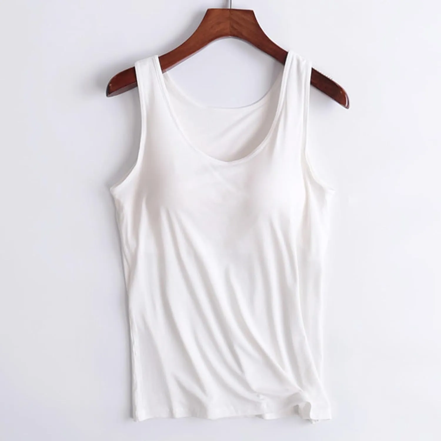 Firzero Cotton Tank Top Women with Built in Bras Shelf Bra Tanks Summer Cami Workout Camisole Padded Basic Shirts 2024