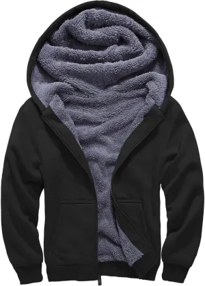 Fleece Hoodie for Boys Fleece Jacket Zip Up Sherpa Lined Teenager Hooded Sweatshirts with Pocket