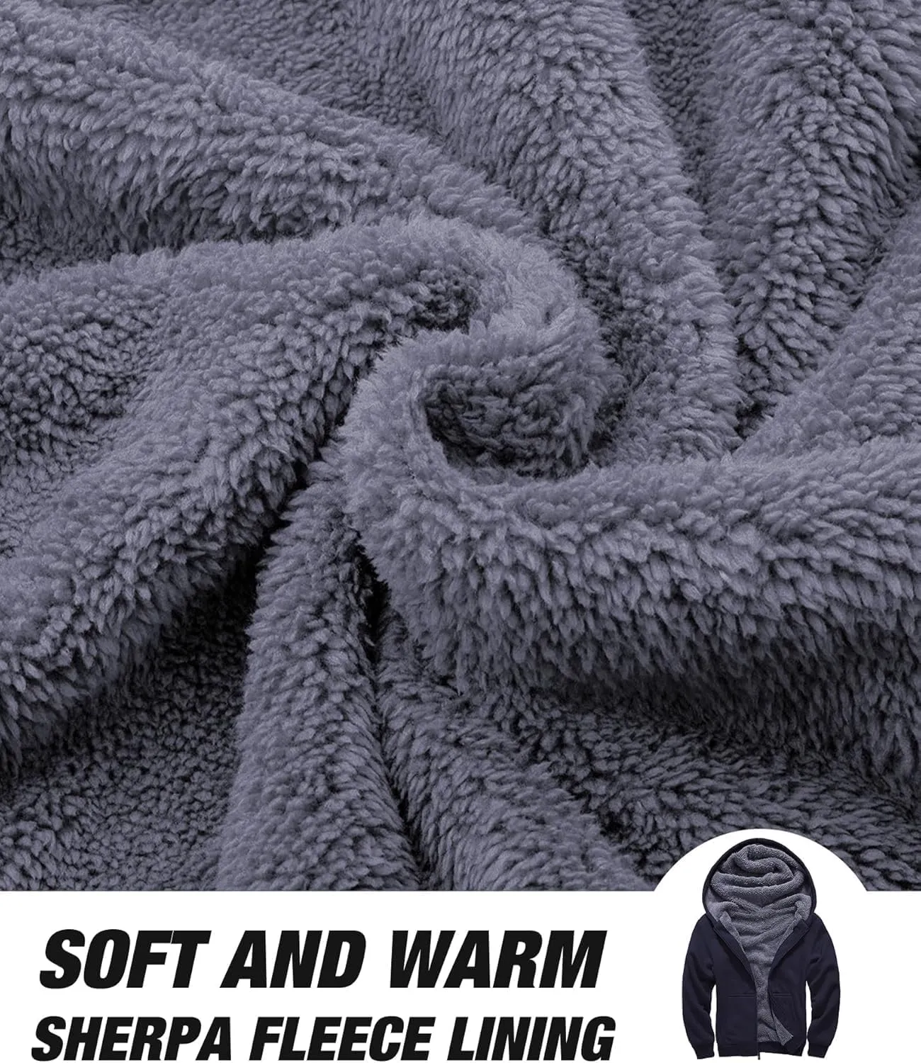 Fleece Hoodie for Boys Fleece Jacket Zip Up Sherpa Lined Teenager Hooded Sweatshirts with Pocket
