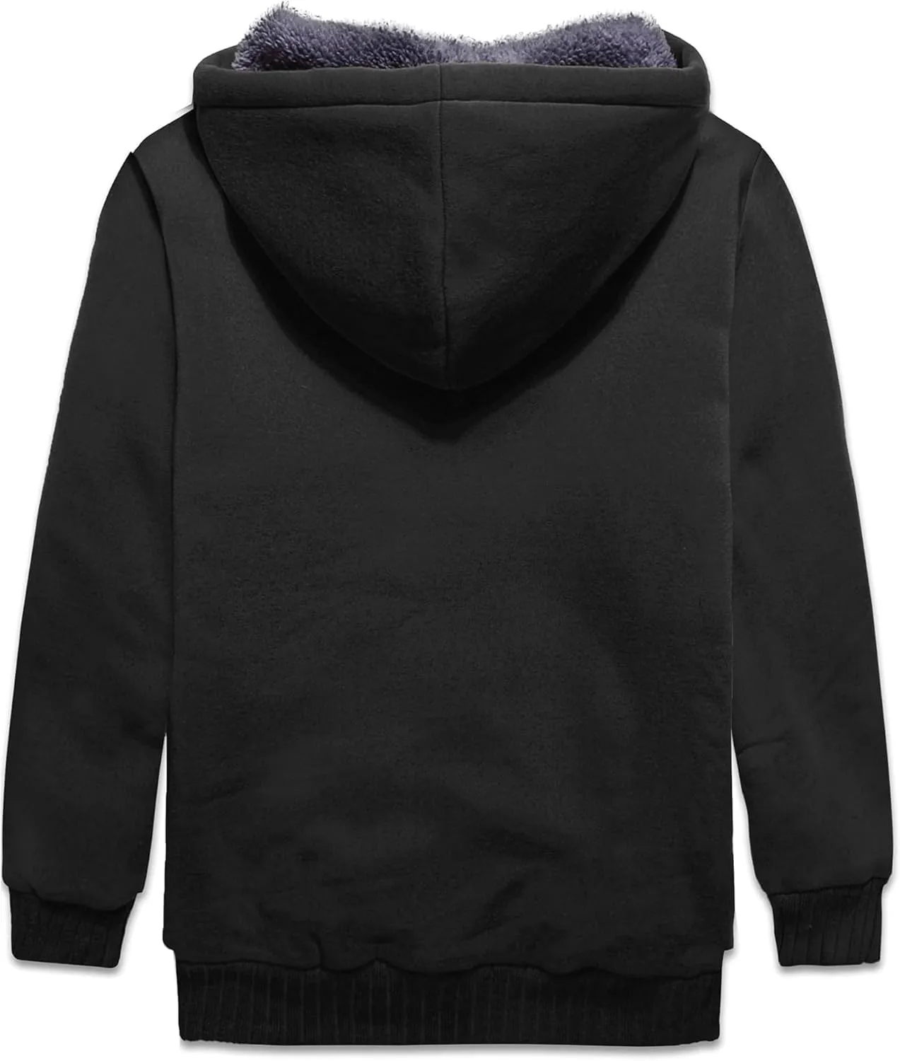 Fleece Hoodie for Boys Fleece Jacket Zip Up Sherpa Lined Teenager Hooded Sweatshirts with Pocket