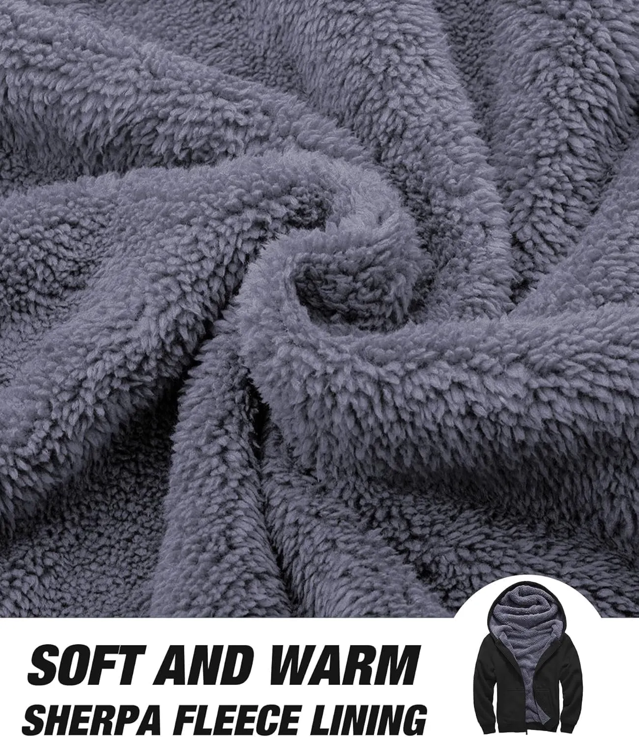 Fleece Hoodie for Boys Fleece Jacket Zip Up Sherpa Lined Teenager Hooded Sweatshirts with Pocket