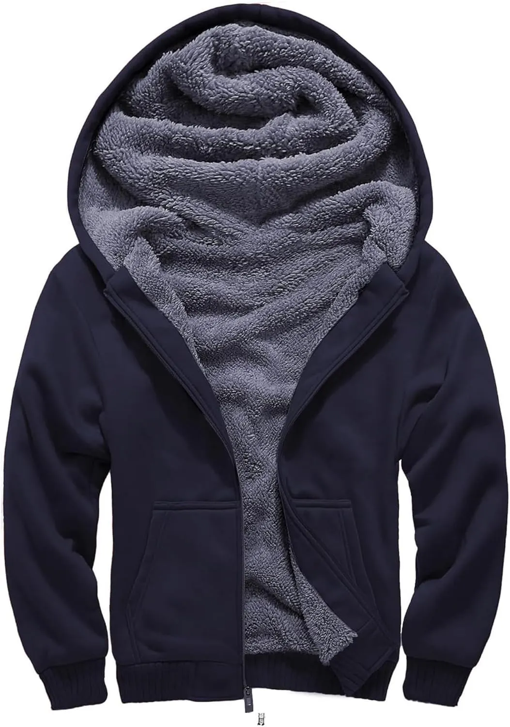 Fleece Hoodie for Boys Fleece Jacket Zip Up Sherpa Lined Teenager Hooded Sweatshirts with Pocket