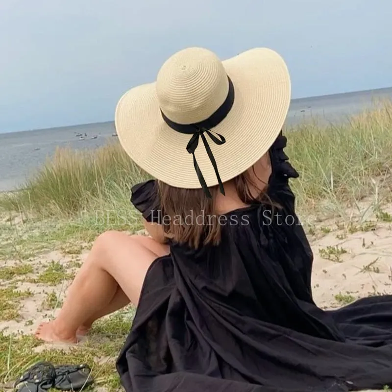Foldable Wide Brim Floppy Straw Sun Hat