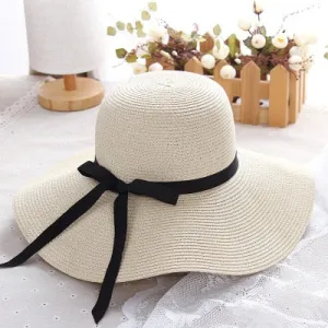 Foldable Wide Brim Floppy Straw Sun Hat