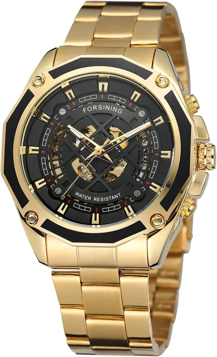 FORSINING Men's Luxury Sport Skeleton Wrist Watches with Automatic Mechanical Movement