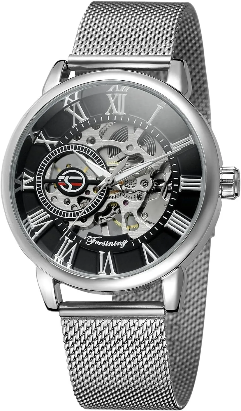 FORSINING Mens Top Brand Luxury Mechanical Male Stylish Classic Watches Skeleton Bracelet Man Clock Relogio
