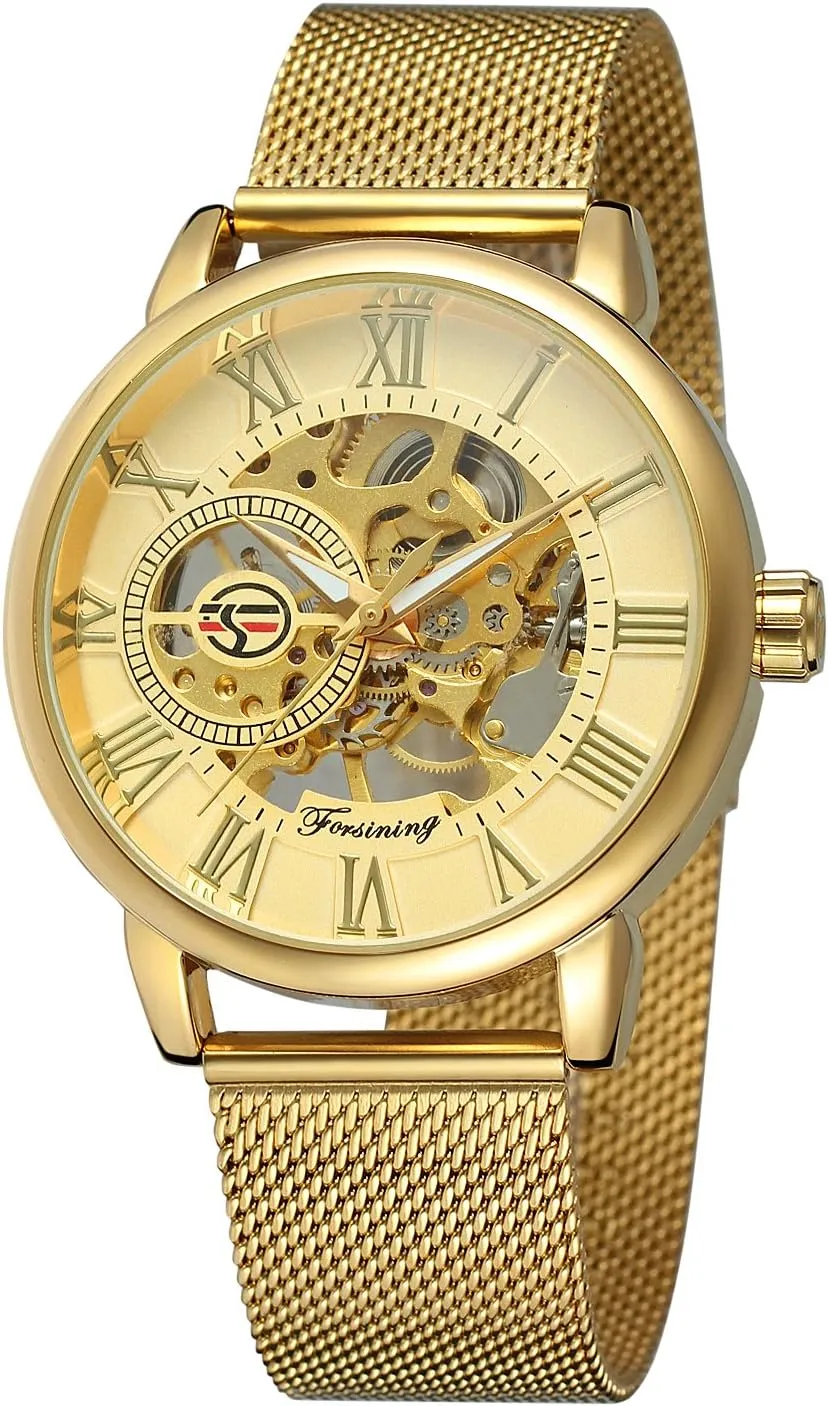 FORSINING Mens Top Brand Luxury Mechanical Male Stylish Classic Watches Skeleton Bracelet Man Clock Relogio