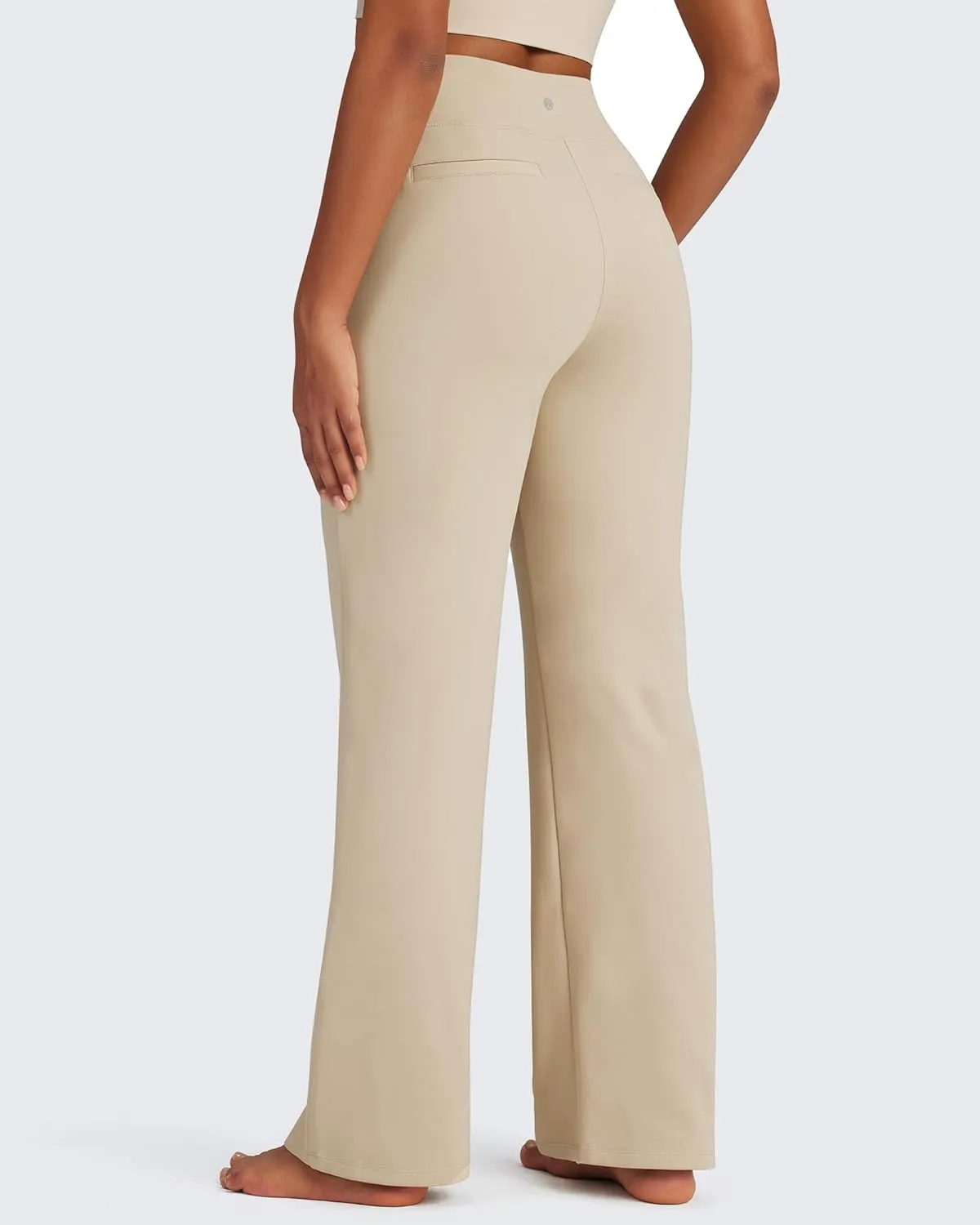 G4Free Fleece Lined Pants Women High Waisted Wide Leg Pants Winter Warm Thermal Sweatpants with Pockets 29"/31"/33"