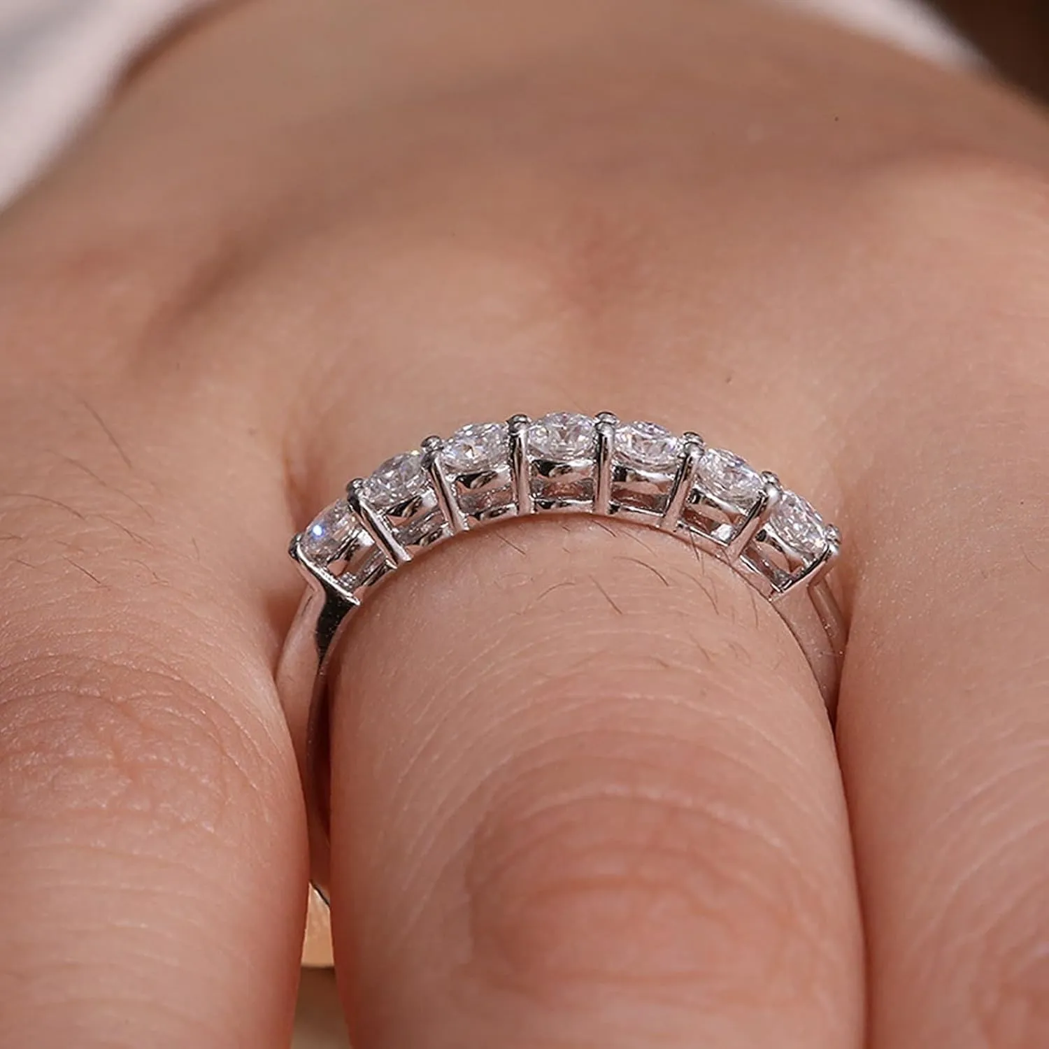 Gem Rings, 18K Wedding Ring Moissanite Stackable Knuckle for Women bff Auntie Wedding Jewelry