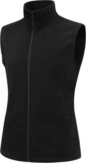 GIMECEN Womens Polar Soft Fleece Vest Classic Fit Sleeveless Jacket Cardigan Waistcoat With Zipper Pockets Full Zip Outerwear