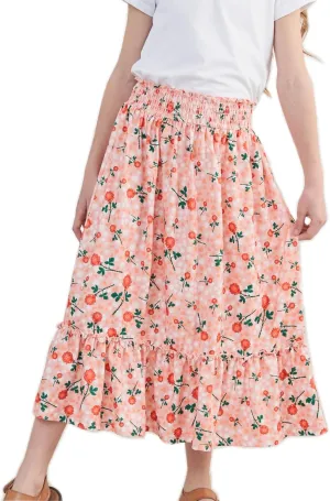 Girls Long Skirt Maxi for Girls Kids Ruffle High Waisted Skirts Summer Cute Boho Clothes