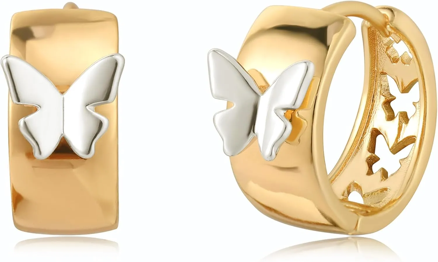 Gold Hoop Earrings for Women Trendy 14K Gold Plated Cubic Zirconia Sterling Silver Post Huggie Earrings Hypoallergenic Simple Gold Jewelry